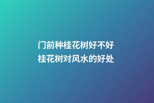 门前种桂花树好不好 桂花树对风水的好处